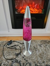 Lavalampe Glitter - Leuchte HEITECH Pink – 25 Watt Lava Lampe mit E14 Gewinde