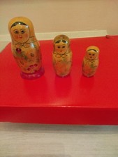 Schönes Matroschka/Babuschka 3erSet, Russische Puppen, Holz, Handbemalt, -groß-
