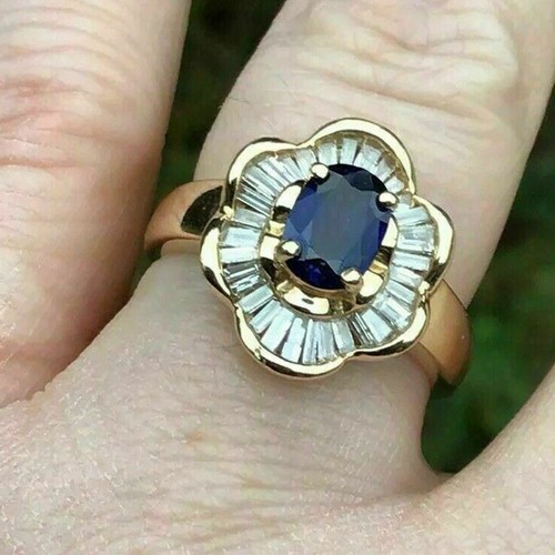 Vintage karat oval blau - 3,50,