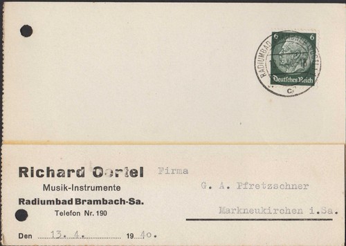 Radiumbad brambach postkarte - brambach,,