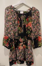 Damen Bluse floral Schwarz