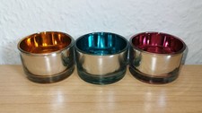3 bunte Teelichthalter aus