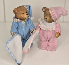 RUSS TEDDY TOWN BEAR COLLECTION SAMMLERFIGUREN AUS 1990 VINTAGE BÄREN 12 cm.