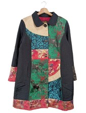 INDIGO MOON Übergangsmantel Damen Mantel Gr. DE 40 schwarz-rot-grün Casual-Look