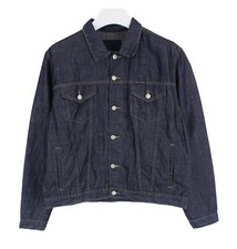 Chevignon Barko Jacke Herren 2XL Trucker Denim Leinen Mischung Geknopft Polo