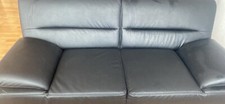 Schwarzer Leder Sofa 