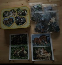 Schmidt Spiele 56499 - Haustiere Puzzle-Box, 2 x 26/2 x 48 Teile, im Metallkoffe