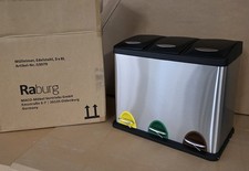 Rabo 3X8 24 L Treteimer Abfalleimer Mülleimer Mülltrennung Edelstahl Silber