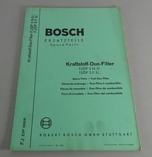 Teilekatalog Bosch Kraftstoff-Duo-Filter FJ/DF 5 N 5 / FJ/DF 5 F 5 Stand 09/1964