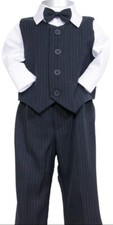 Jungenanzug festlich, 4-teiliges Set mit Hose, Hemd, Weste, Fliege,Gr. 86,  Neu