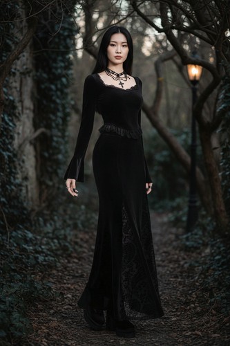 Gothic samt oberteil spitze - gothic,