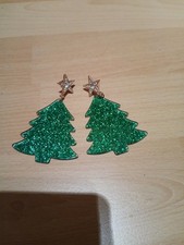 Weihnachtsohrringe Weihnachtsbaum Grün Glitzer