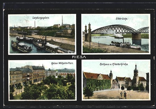Riesa landungsplatz - ak,