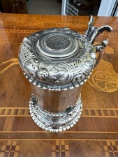 Humpen Silber Silber Krug Barock ausgefallener Münzkrug um 1710  335 gr. 13,5 cm