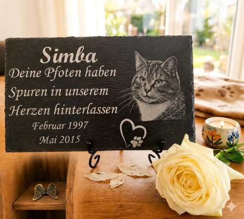 Schiefertafel gedenktafel hund - schiefertafel,