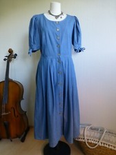 Landhaus Maxi Jeanskleid, Püffärmeln, Gr. 42/44, Blau