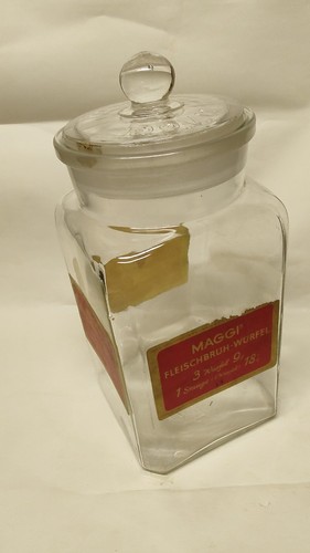 Großes maggi glas mit - mit, deckel