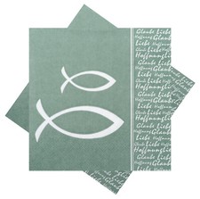 Servietten Glaube Fisch Grün