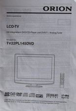 ORION LCD-TV Bedienungsanleitung Modell Nr. TV22PL145DVD (Deutsch)