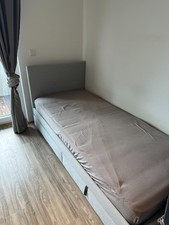 GLADSTAD Einzelbett mit 2 Schubladen – 90x200, grau, konstenlos Mat