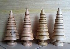 4 Deko Tannen gedrechselt aus