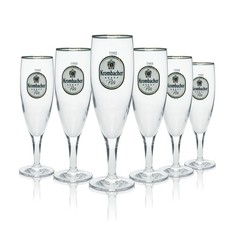 6x Krombacher Bierglas 0,2l Exklusiv Pokalgläser Biertulpen Pilstulpen Goldrand