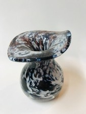 MURANO GLASVASE, BURGUNDER +