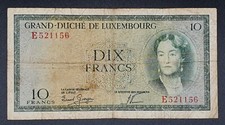 10 Francs Luxemburg / Luxembourg 23.02.1953  ( Dachbodenfund )
