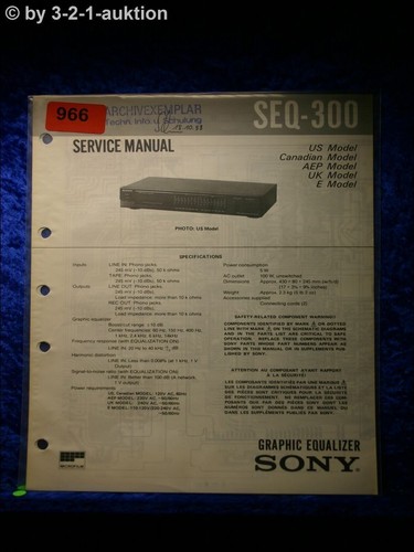 Sony service manual - seq, 300