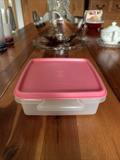 Tupperware  Behälter / Deckel,Rechteckig,Klar /Rosa,Frischhalter Box 19Lx16Bx6H