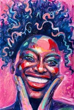 Colorful Joyful Woman Portrait