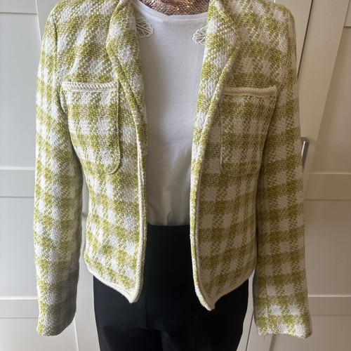 Boucle blazer creme grün - boucle,