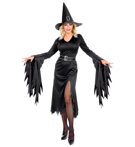 Hexe kostüm schwarz kleid - schwarz, mit