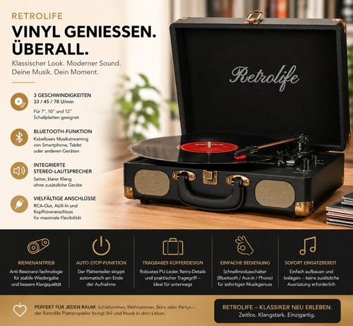 Vinyl plattenspieler gang - plattenspieler, 3-gang