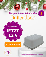 Tupperware Butterdose Weiß – Weihnachtsaktion Türchen #01