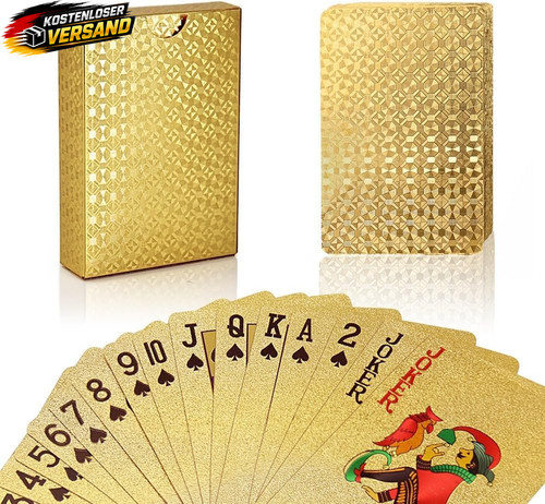 Pokerkarten set aus goldfolie - pokerkarten,