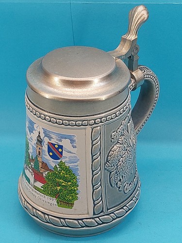 Bierkrug mit zinndeckel - bierkrug, wappen
