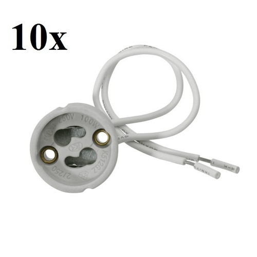 10x gu10 fassung keramik 230v - fassung,