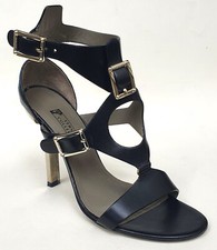 VERSACE COLLECTION Vintage High Heels Riemen Sandalette Leder schwarz Gr. 39 TOP