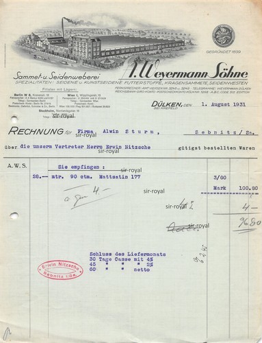 Seiden weberei weyermann - a.,