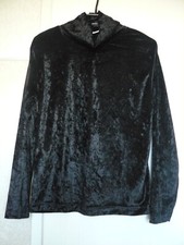 Rolli Langarm Pulli Damen S 34/36 schwarz Samtoptik