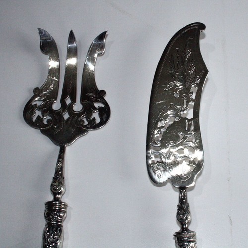 Antikes fisch vorlegebesteck - fisch,