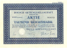 HOESCH AG Dortmund hist. Stahl Aktie 1943 Krupp ThyssenKrupp Essen Westfalen
