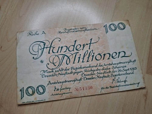Notgeld 100 millionen mark - millionen,
