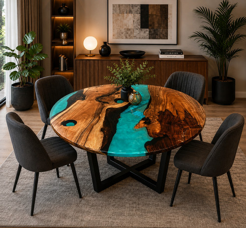 Moderner runder river - river, table