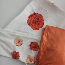 Bettwäsche mit Rosen 3-teilig Bettbezug Kopfkissen Spannbettlaken