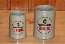 2x Dortmunder-Union Bierkrug Keramik Steinzeug Steingut 0,25L / 0,5 L sehr alt