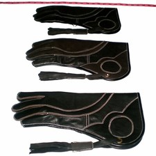 Falknerei Handschuh Triple Gehäutet Nubuk Leder 35.6cm 3 Schicht (Tiefschwarz &