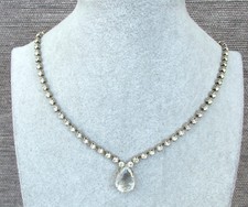 (B08)  Modeschmuck funkelndes Strass Collier  40cm / zB als Brautschmuck /