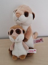 NICI PLÜSCH ERDMÄNNCHEN MIT KIND MAMA MUTTER CA. 18 CM -- UNBESPIELT --
